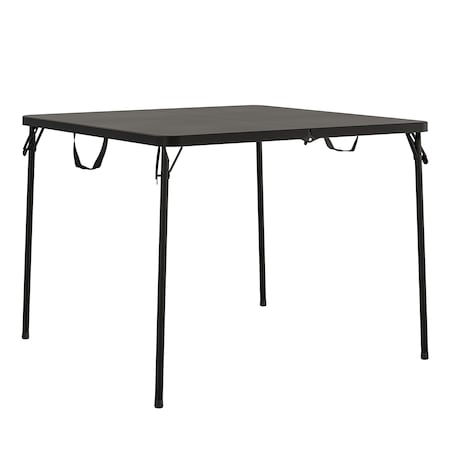 Bridgeport Folding Table, Fold In Half, 38.5" Square Resin Top, XL Size, Black C036BP14BLK1E